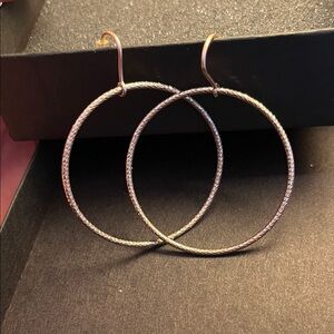 Rose Gold Dangle Hoop Earrings
